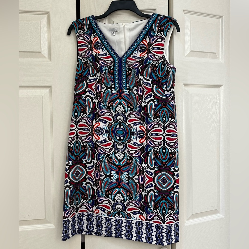 EUC- London Times - Sleeveless Paisley Sheath Dress - Womans Size 12